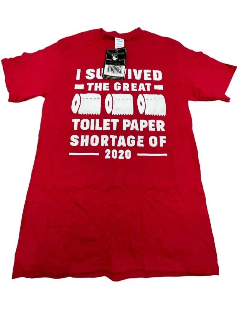 Branded Apparel T-shirt red I Survived Great Toilet Paper Shortage 2020 READ